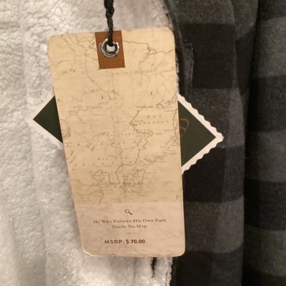 Nomad Sherpa Lined Flannel Gray Black Checkered Men Medium New With Tags MSRP 70 - Picture 9 of 11